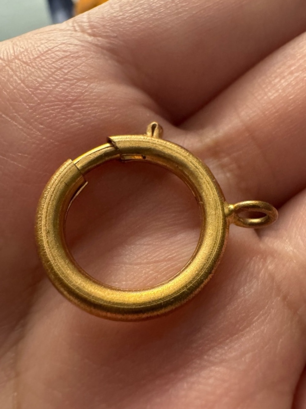 Antique Large Gold Filled Bold Clasp Spring Ring Necklace Connector Bloomed Gold - Picture 2 of 4